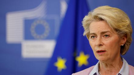 FILE PHOTO: European Commission President Ursula von der Leyen attends a news conference on the energy crisis, in Brussels, Belgium September 7, 2022. REUTERS/Johanna Geron/File Photo