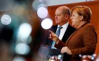 Koalitionsspitzen: Kanzlerin Angela Merkel and Vizekanzler Olaf Scholz.