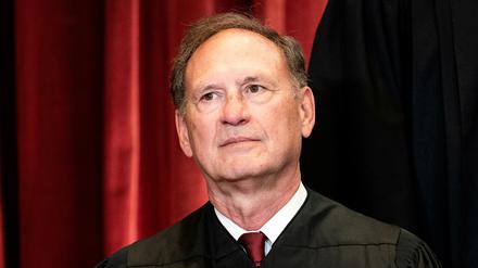 FILE PHOTO: Associate Justice Samuel Alito poses during a group photo of the Justices at the Supreme Court in Washington, U.S., April 23, 2021. Erin Schaff/Pool via REUTERS/File Photo