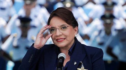 Die honduranische Präsidentin Xiomara Castro bei einer Rede im April 2023.