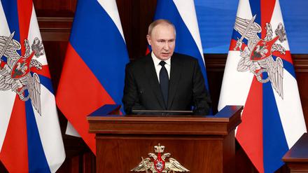 Putin während einer Rede im Dezember 2022 in Moskau.