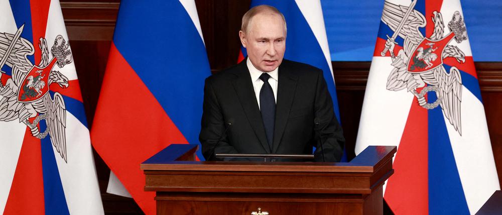 Putin während einer Rede im Dezember 2022 in Moskau.