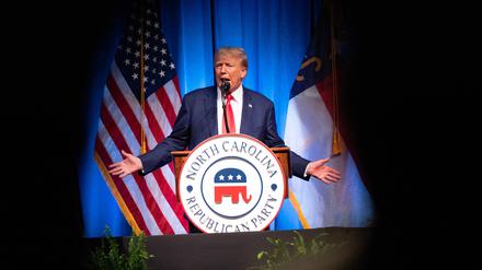 Donald Trump bei einer Rede in Greensboro, North Carolina.