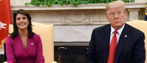 Nikki Haley und Donald Trump 2018, als sie noch seine UN-Botschafterin war. 