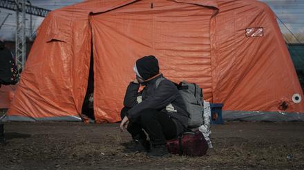 Ein junger Flüchtling aus der Ukraine wartet in Polen auf die Weiterreise.