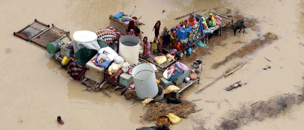 Überflutungen in Pakistan im Jahr 2022 hingen wahrscheinlich mit dem Klimaphänomen La Niña zusammen. 