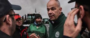 Frankreichs Bauernführer Arnaud Rousseau bei einem Protest.