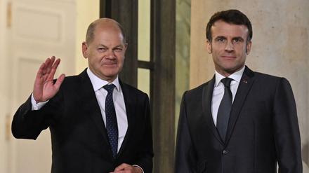 Der französische Präsident Emmanuel Macron und Bundeskanzler Olaf Scholz.