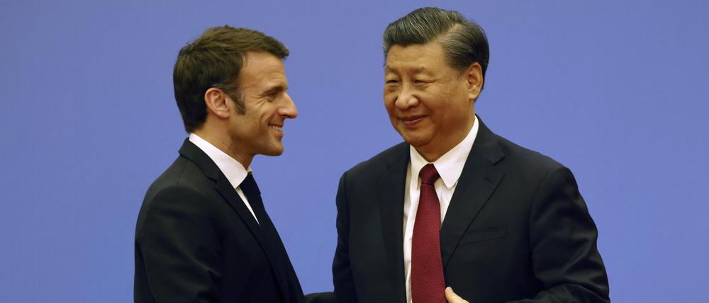 Emmanuel Macron und Xi Jinping.