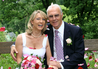 Franz Beckenbauer bei der Hochzeit mit seiner dritten Frau, Heidi Burmester, 2006.