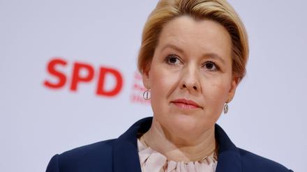 Muss derzeit großen Druck aus der SPD aushalten: die Regierende Bürgermeisterin und Landesvorsitzende ihrer Partei, Franziska Giffey.