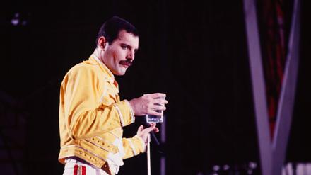 Freddie Mercury beim Queen-Konzert am 19.7.1986.