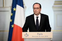 Frankreichs Präsident Francois Hollande am 30. März 2016 in Paris.