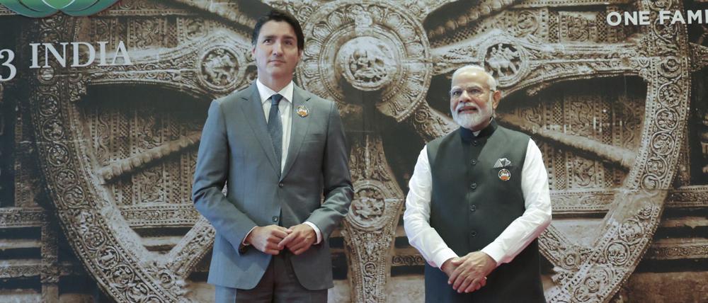 Justin Trudeau und Narendra Modi beim G20-Gipfel in Neu Delhi.