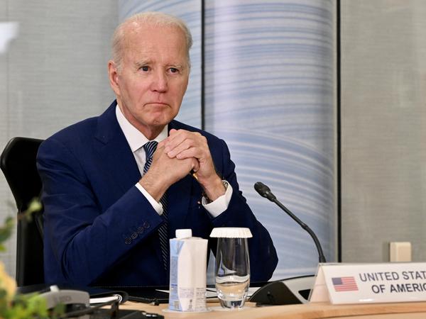Erklärte seinen Verbündeten, dass er den Widerstand gegen die Lieferung von F16-Kampfjets aufgibt: US-Präsident Joe Biden beim G7-Gipfel im japanischen Hiroshima. 