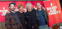 Max Herre, Campino, Bob Geldof und Thees Uhlmann beim Start von #BandAid30 Germany in Berlin.