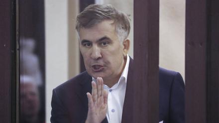  Michail Saakaschwili, früherer Präsident von Georgien, spricht 2021 während einer Gerichtsanhörung.