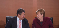 Sigmar Gabriel (SPD) und Angela Merkel (CDU).