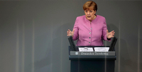 Kanzlerin Merkel bei ihrer Rede im Bundestag am Donnerstag.