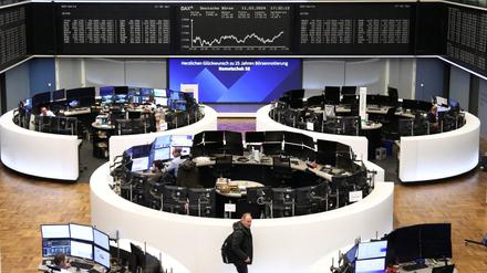 Die Grafik des Deutschen Aktienindex DAX an der Börse in Frankfurt. 