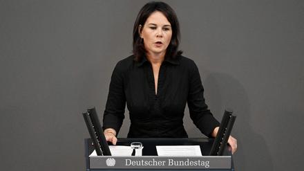 Außenministerin Annalena Baerbock (Grüne) im Bundestag.
