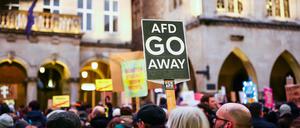 Protest gegen eine AfD-Veranstaltung in Münster.