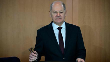 Bundeskanzler Scholz bei einer Kabinettssitzung.