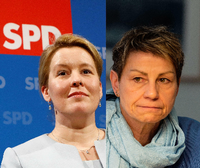 Linke Frauen: Giffey (l.) und Breitenbach.