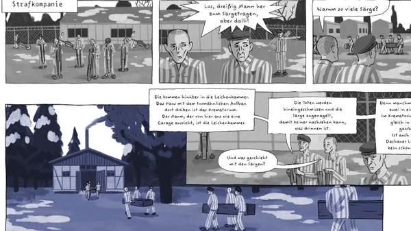 Eine Seite aus der Graphic Novel „Ein Überleben lang“.
