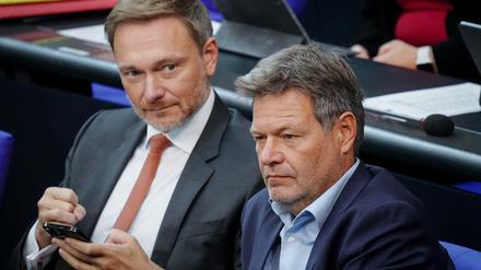 Finanzminister Christian Lindner (FDP) und Wirtschaftsminister Robert Habeck (Grüne). 