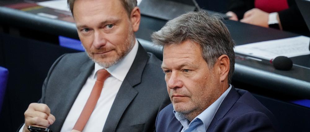 Finanzminister Christian Lindner (FDP) und Wirtschaftsminister Robert Habeck (Grüne).