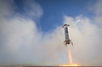 Ab dafür! Amazon-Chef Jeff Bezos' Transportunternehmen Blue Origin erobert das Weltall mit Raketen, die wieder auf der Erde landen.