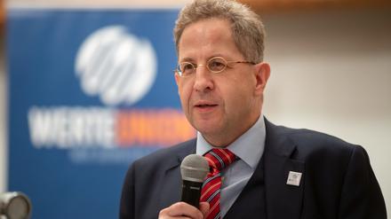 Hans-Georg Maaßen (CDU), Ex-Verfassungsschutzpräsident, bei einer Wahlkampfveranstaltung in Thüringen. 