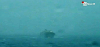 Sturm über dem Meer. Dieses Bild von der havarierten Fähre "Norman Atlantic" stellte der italienische Fernsehsender RaiNews24 zur Verfügung.