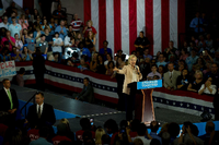 Hillary Clinton beim Wahlkampf in der John Marshall High School am 17. August in Cleveland, Ohio.