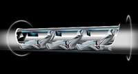 Eine Art Rohrpost. In so einer Kapsel sollen die Passagiere sitzen, wenn sie durch die Hyperloop-Röhre gejagt werden.