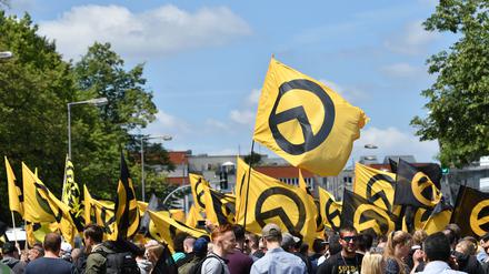 Anhänger der „Identitären Bewegung“ demonstrierten 2017 in Berlin. (Archivfoto)