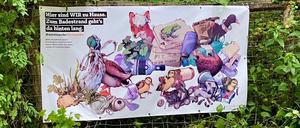Die Tiere lesen den Menschen die Leviten: Kampagne gegen den Müll an Schlachtensee und Krumme Lanke.