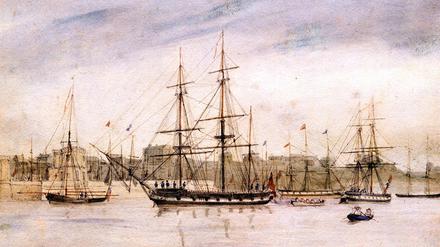 HMS Beagle im Hafen von Sydne