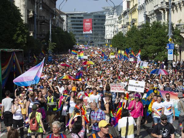 Pride Parade in der ungarischen Hauptstadt Budapest.