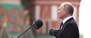 Wladimir Putin während seiner Rede am 9. Mai auf dem Roten Platz in Moskau.