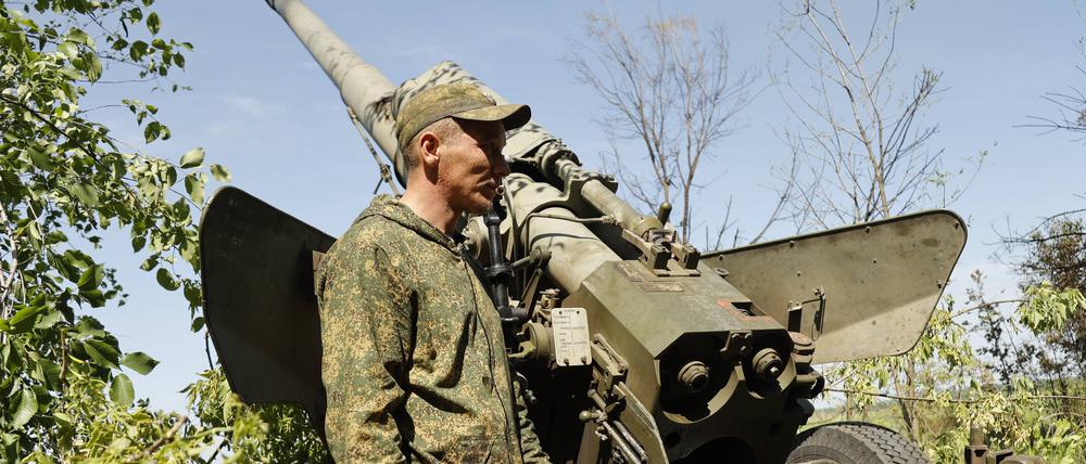 Die russische Artillerie ist auch in der Region Donezk übermächtig.