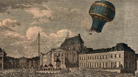 Nicht nur geträumt: einer der ersten Ballonflüge, Paris 1783.