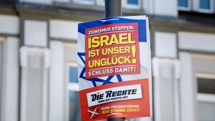 Ein Wahlplakat der Partei Die Rechte in Gelsenkirchen. 