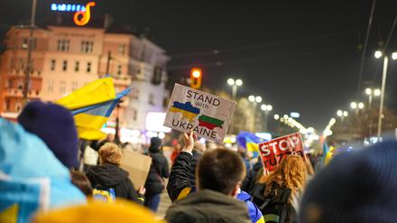 Einwohner bei einer Demonstration in der Hauptstadt Sofia.