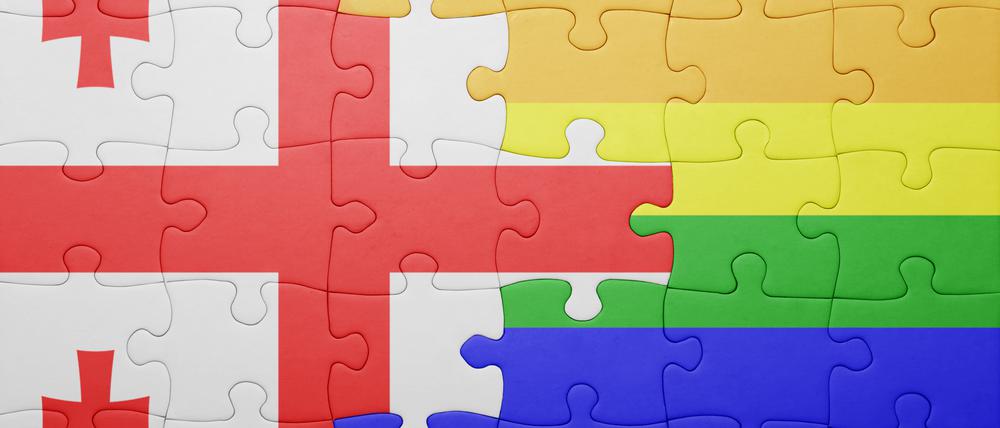 puzzle  with  the  national  flag  of  georgia  and  gay  flag.concept xkwx against,  association,  bad,  banner,  business,  capital,  central,  concept,  conflict,  contact,  country,  danger,  east,  economy,  eu,  europe,  european,  flag,  freedom,  friendship,  game,  gay,  georgia,  georgian,  jack,  lesbian,  lgbt,  love,  north,  opposition,  parade,  partner,  partnership,  peace,  policy,  power,  protest,  puzzle,  rainbow,  region,  relations,  right,  sign,  south,  symbol,  tbilisi,  territory,  union,  west,  world