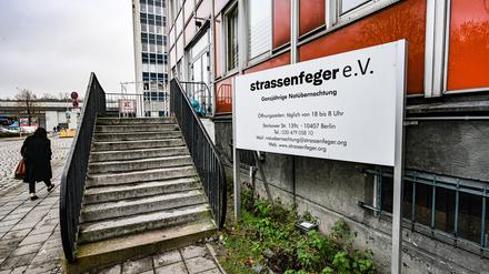 Die Notunterkunft des Vereins „Strassenfeger“ in der Storkower Straße.