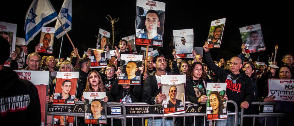 Proteste für die Freilassung von Geiseln in Israel.