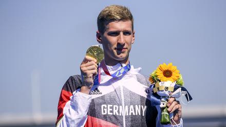 Bei den Olympischen Spielen in Tokio holte Florian Wellbrock die Goldmedaille im Freiwasser.