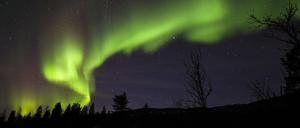 Polarlichter (Aurora Borealis) über Tromsö in Norwegen.
